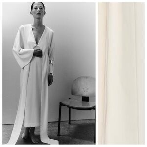 Zara Cream Midi Dress with Long Sash